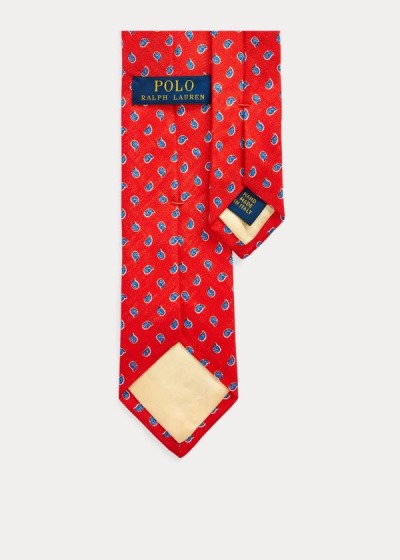 Men's Polo Ralph Lauren Pine-Print Linen Narrow Ties | 062154XLM